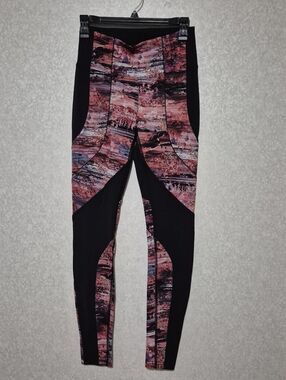 lululemon athletica Pink Multi-Pattern & Black Panel Kids Leggings...size:6